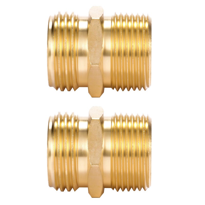 Sanpaint 2 Pack 3/4" GHT to 3/4" NPT Male Connector, Brass Garden Hose Fitting, Male Hose Adapter - Image 3
